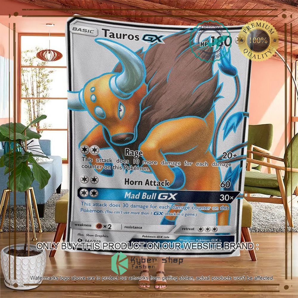 tauros gx sun moon anime pokemon blanket 2 32494