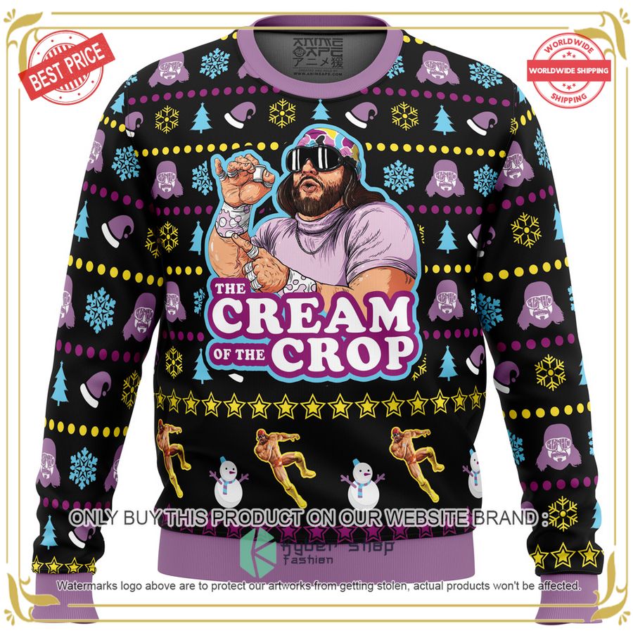 The Cream of the Crop Macho Man Randy Savage Pro Wrestling Christmas Sweater 16 The Cream of the Crop Macho Man Randy Savage Pro Wrestling Christmas Sweater word2
