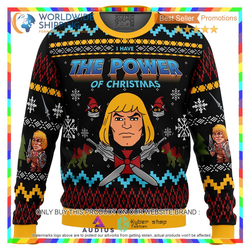 the good power of christmas he man ugly christmas sweater 1 9165