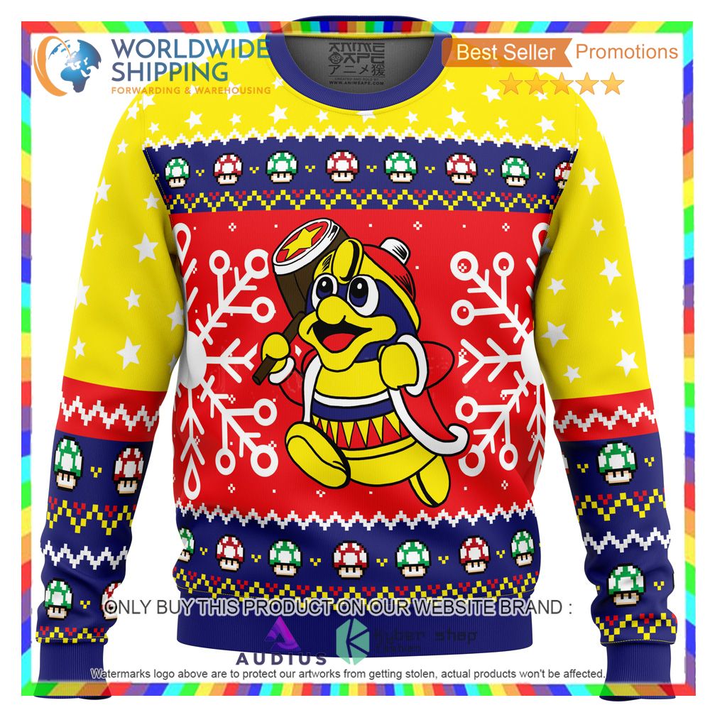 the king super mario bros ugly christmas sweater 1 3383