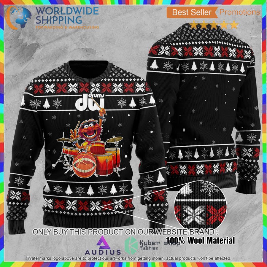 the muppet show drum workshop all over print ugly christmas sweater 2 60030