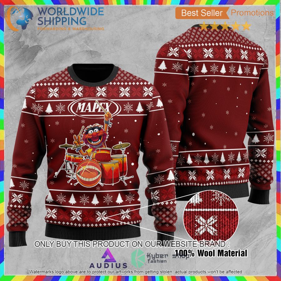 the muppet show mapex drums all over print ugly christmas sweater 1 98738