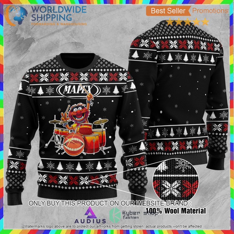 the muppet show mapex drums all over print ugly christmas sweater 2 55521