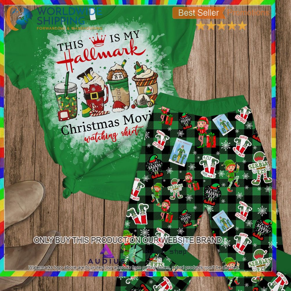 this is my hallmark christmas movie watching shirt green pajamas set 1 15773