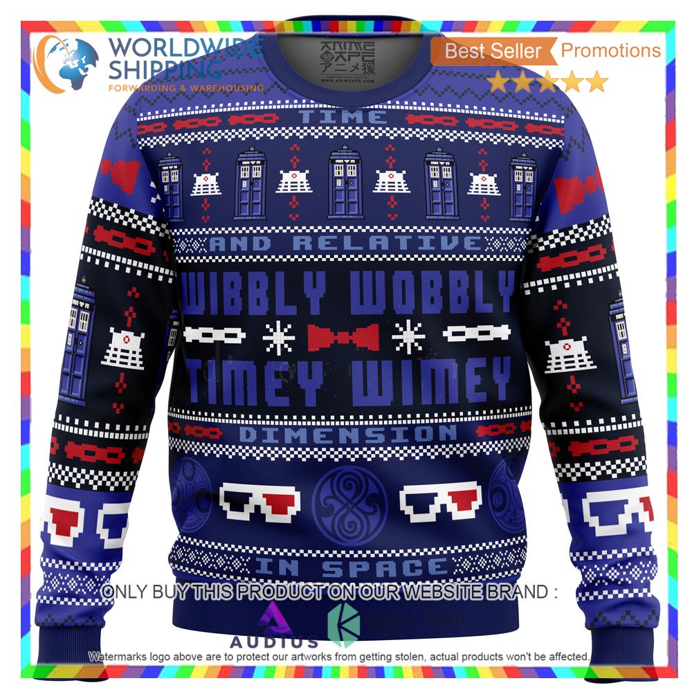 timey wimey doctor who ugly christmas sweater 2 40006