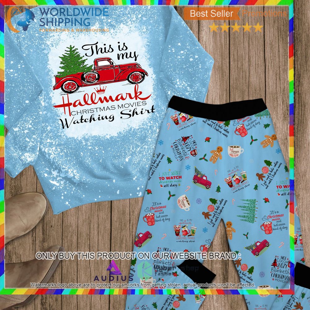 truck this is my hallmark christmas movie watching shirt blue pajamas set 2 17779