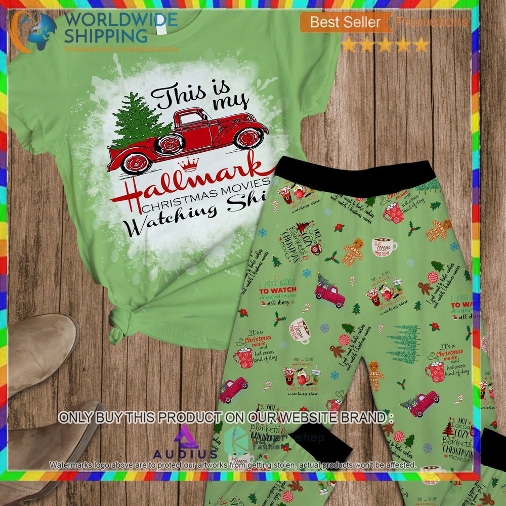 truck this is my hallmark christmas movie watching shirt green pajamas set 1 8246