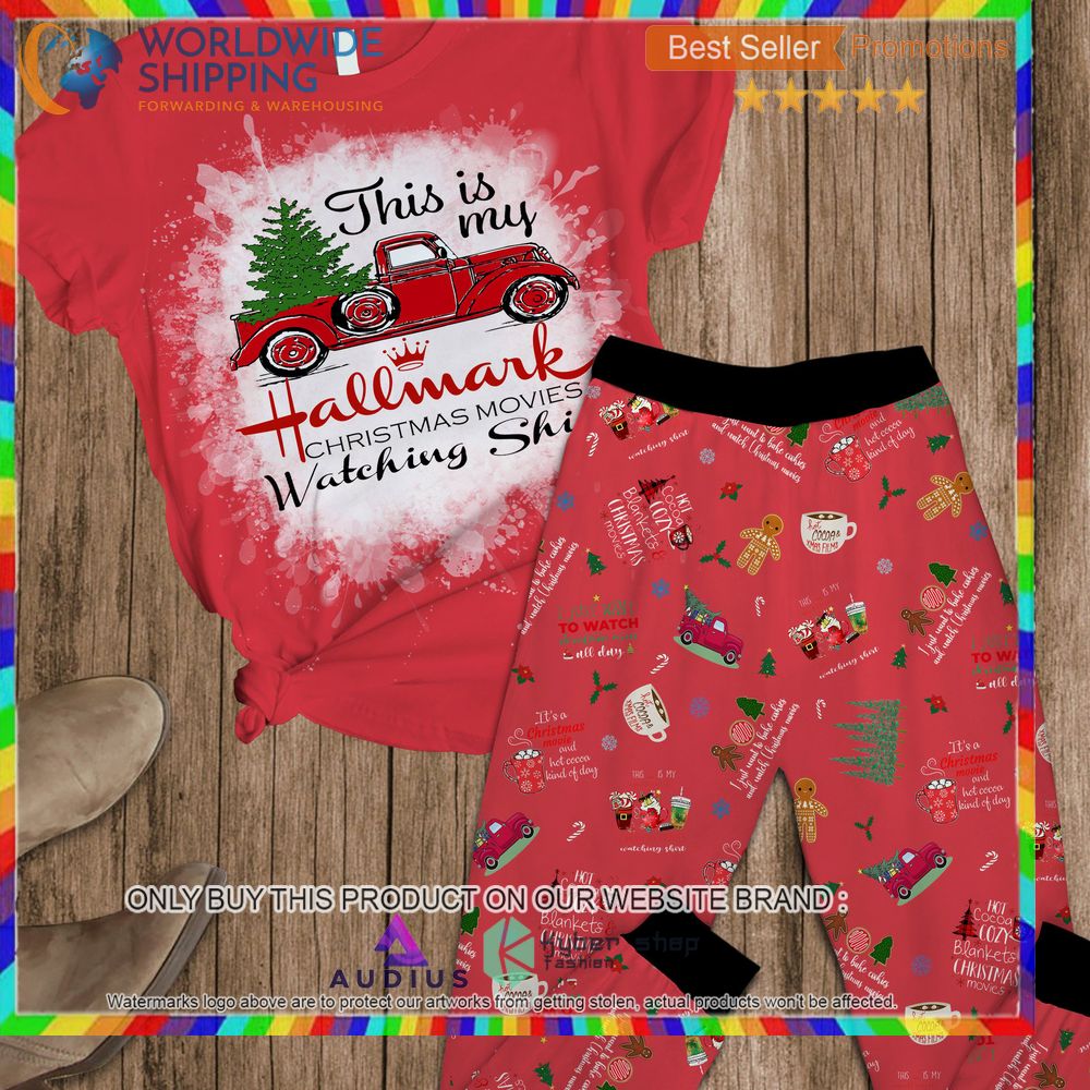 truck this is my hallmark christmas movie watching shirt pink pajamas set 1 4612