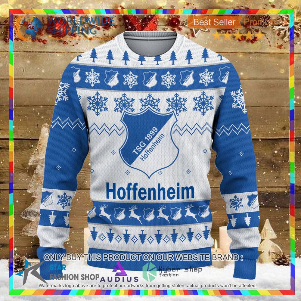 tsg hoffenheim white blue ugly christmas sweater 2 23805