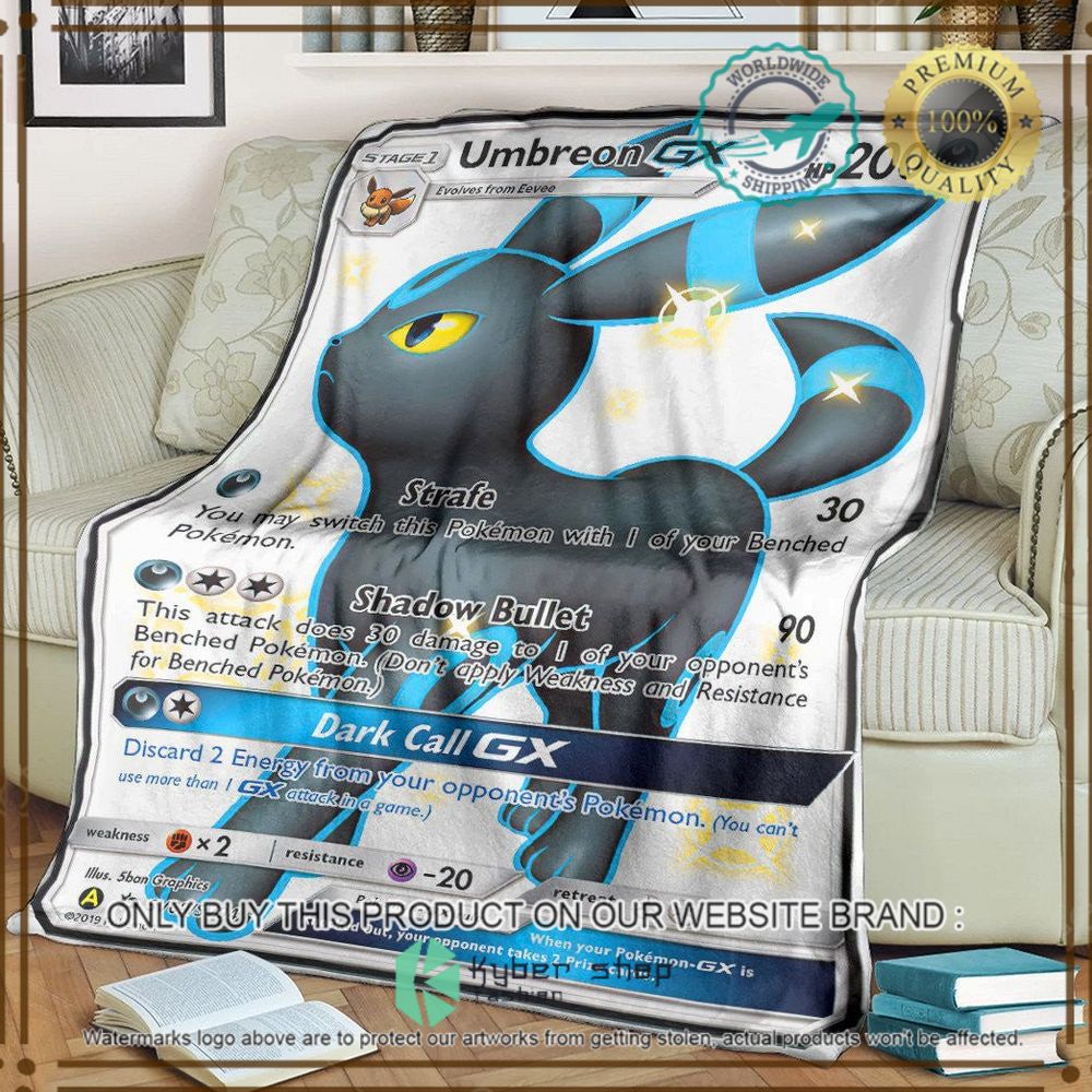 umbreon gx sun and moon custom pokemon soft blanket 1 1072