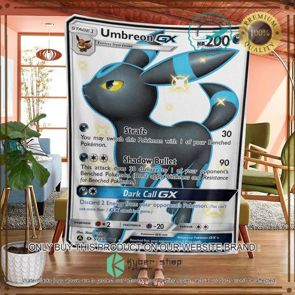 umbreon gx sun and moon custom pokemon soft blanket 2 52234