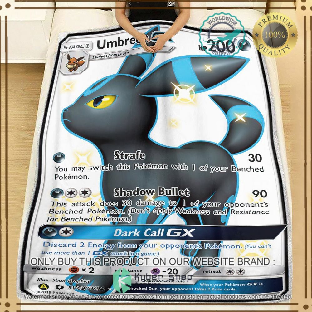 Umbreon GX Sun and Moon Custom Pokemon Soft Blanket 3 umbreon gx sun and moon custom pokemon soft blanket 3 72807