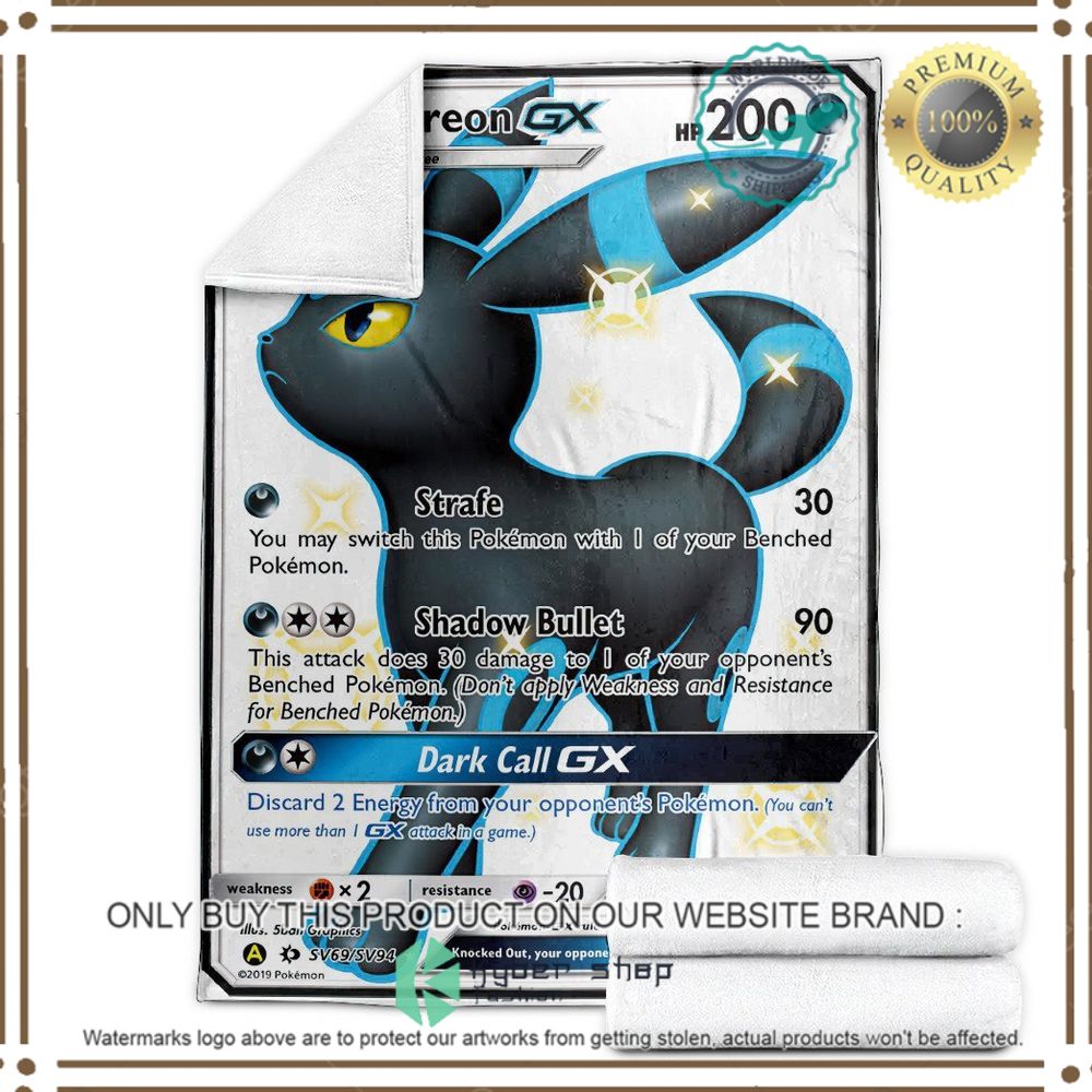 Umbreon GX Sun and Moon Custom Pokemon Soft Blanket 4 umbreon gx sun and moon custom pokemon soft blanket 4 20070