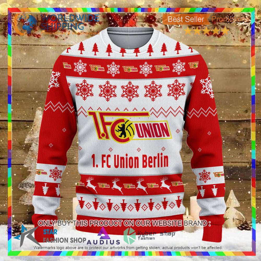 union berlin white red ugly christmas sweater 2 9938