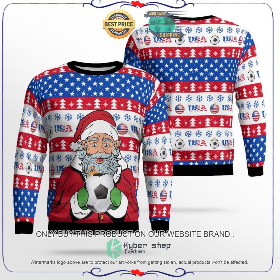 Usa Football Santa Claus Ugly Christmas Sweater 19 usa football santa claus ugly christmas sweater 1 40852