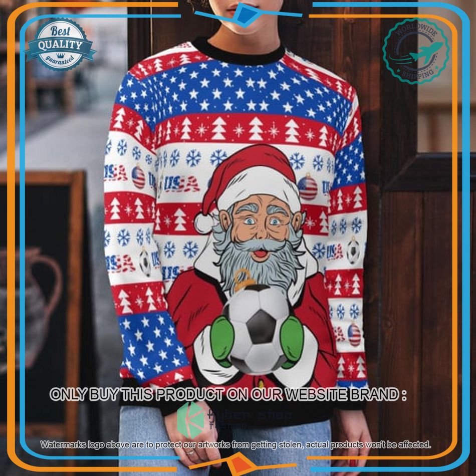 Usa Football Santa Claus Ugly Christmas Sweater 11 usa football santa claus ugly christmas sweater 5 82749