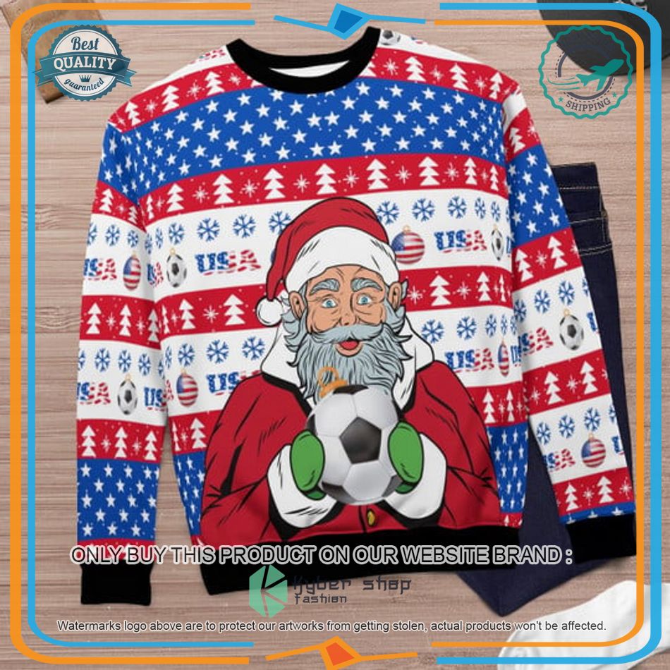 Usa Football Santa Claus Ugly Christmas Sweater 12 usa football santa claus ugly christmas sweater 6 37646