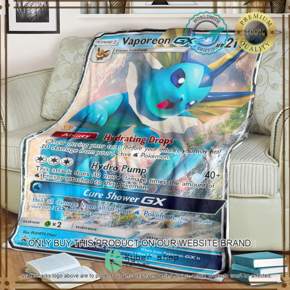 vaporeon gx sun and moon promos custom pokemon soft blanket 1 27640