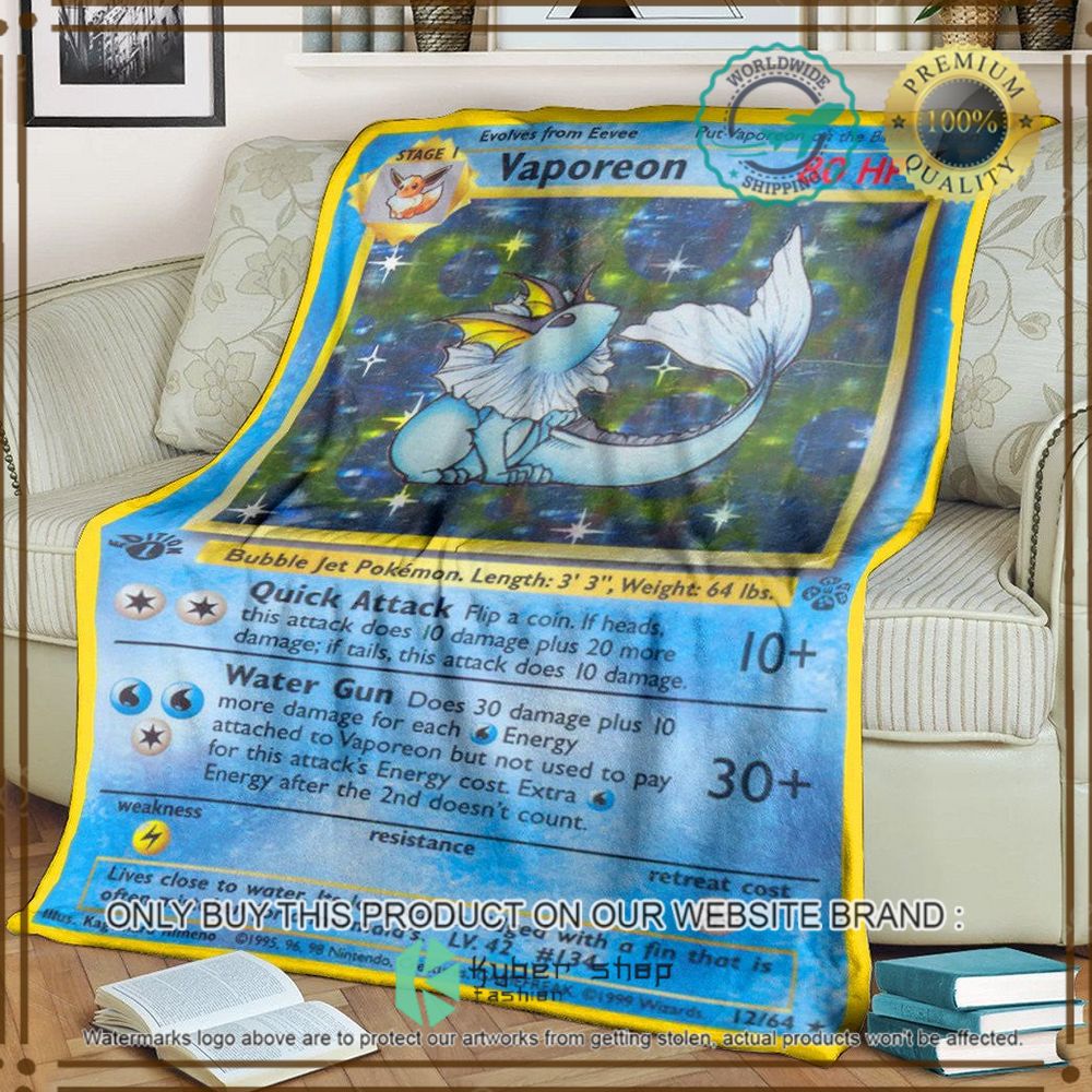 vaporeon jungle custom pokemon soft blanket 1 73312
