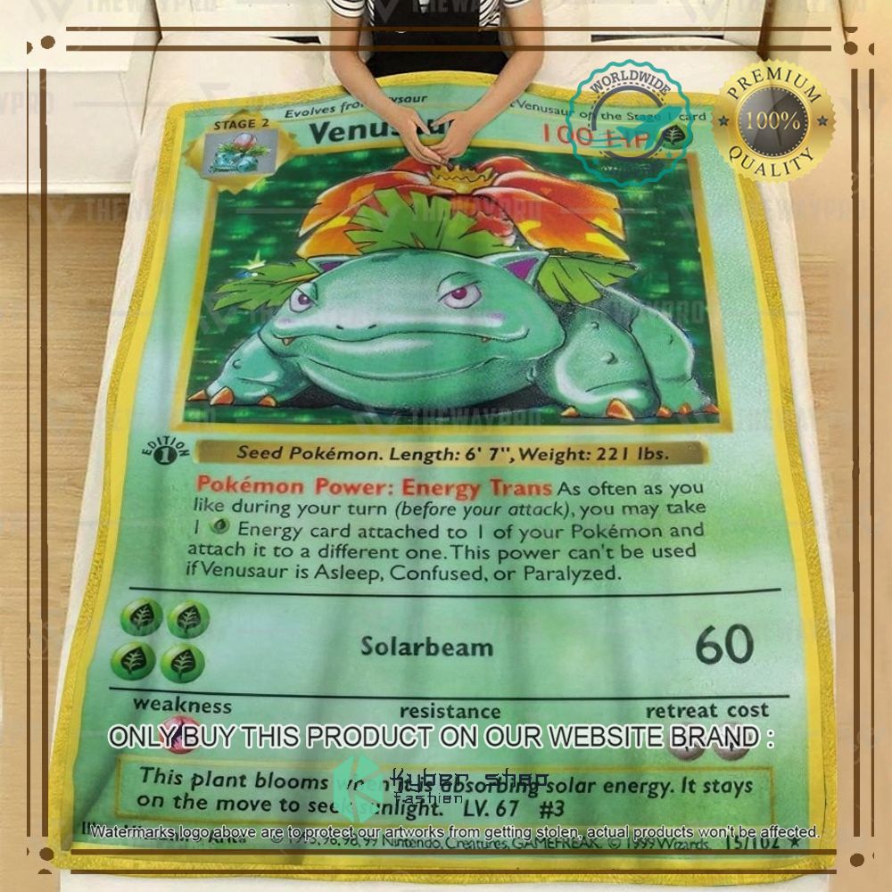 Venusaur Card Anime Pokemon Blanket 3 venusaur card anime pokemon blanket 3 29197
