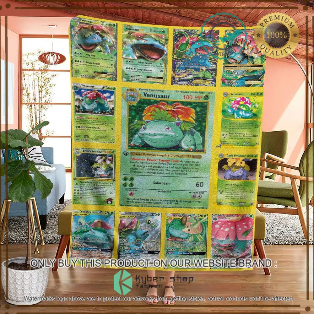 venusaur cards custom pokemon soft blanket 2 75068