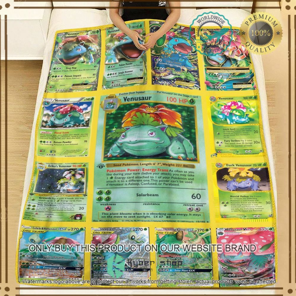 Venusaur Cards Custom Pokemon Soft Blanket 3 venusaur cards custom pokemon soft blanket 3 54238