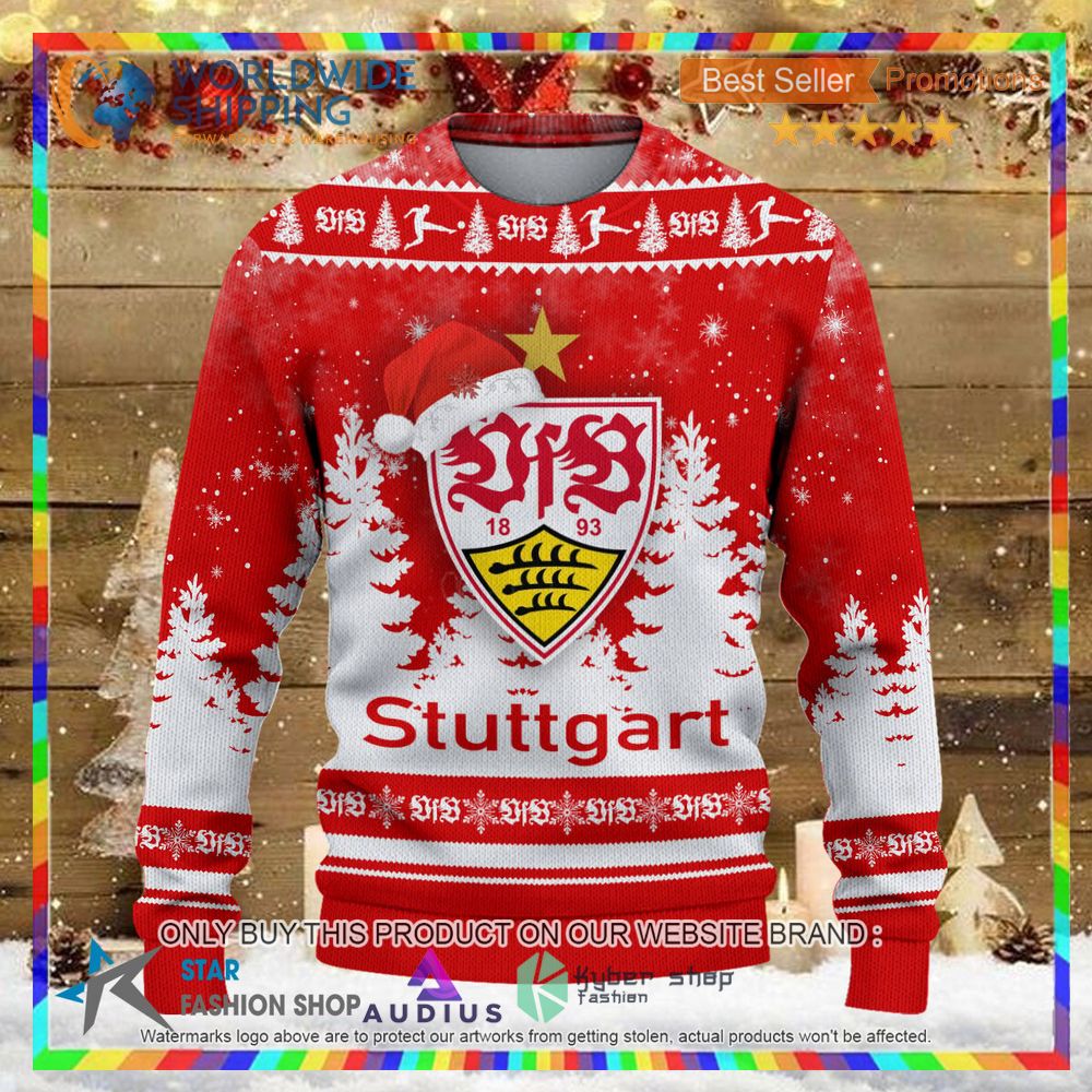 vfb stuttgart red ugly christmas sweater 2 90379