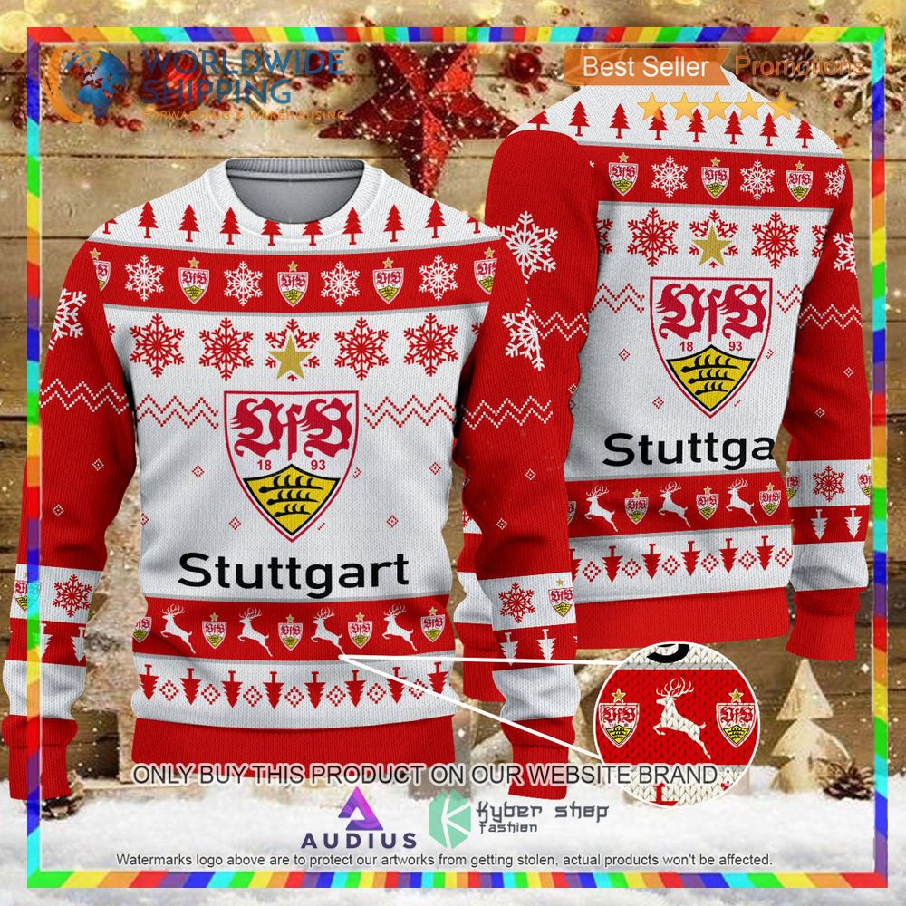 vfb stuttgart white ugly christmas sweater 1 65041