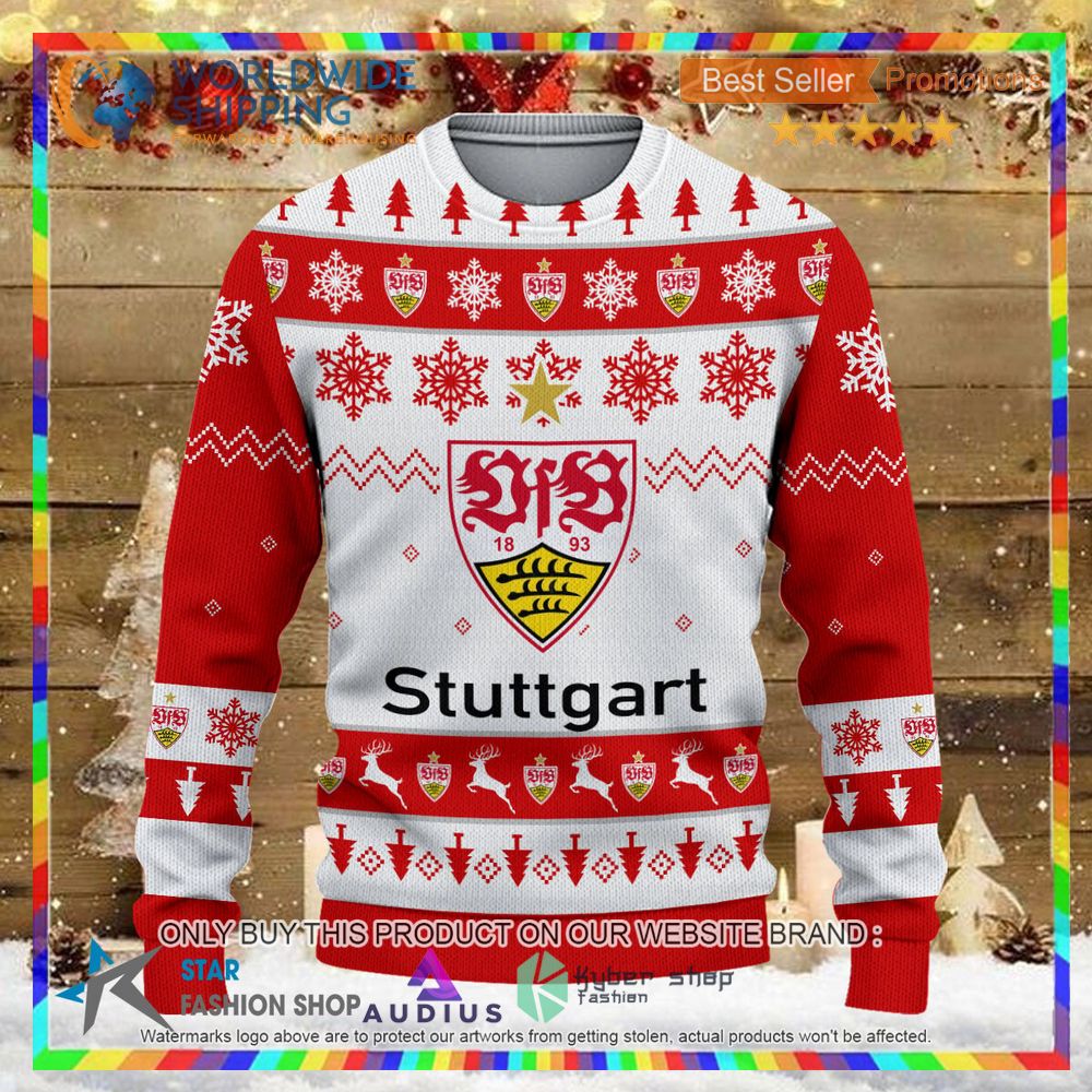 vfb stuttgart white ugly christmas sweater 2 18644