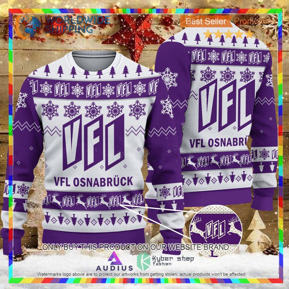 vfl osnabruck white purple ugly christmas sweater 1 23633