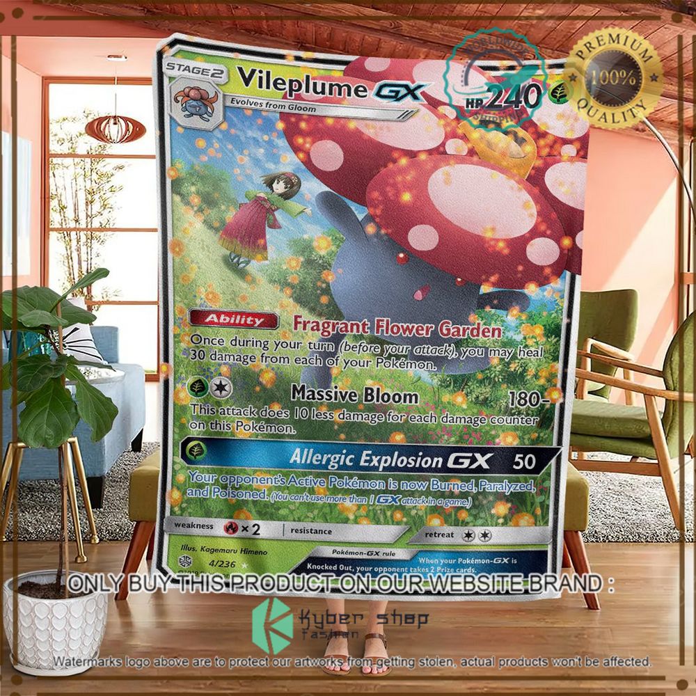 vileplume gx cosmic eclipse custom pokemon soft blanket 2 75417