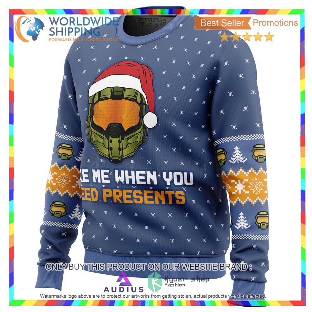 Wake Me When You Need Presents Halo Ugly Christmas Sweater 3 wake me when you need presents halo ugly christmas sweater 3 18806