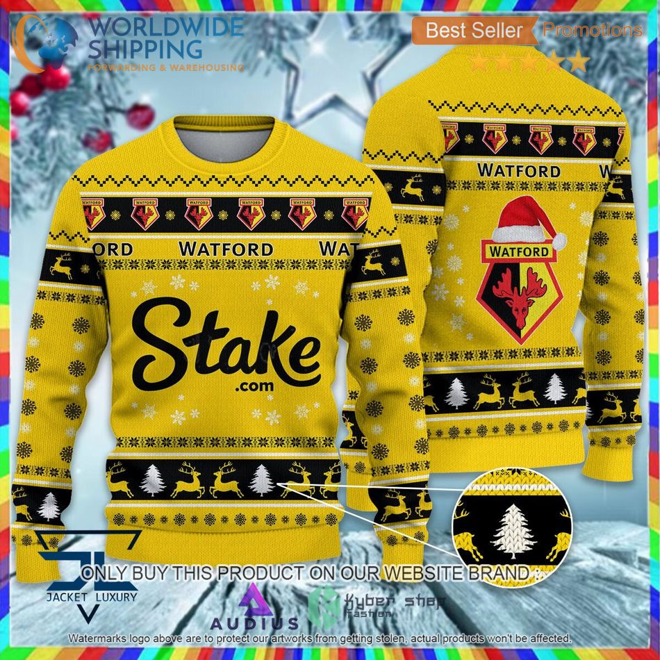 watford efl ugly christmas sweater 1 43788