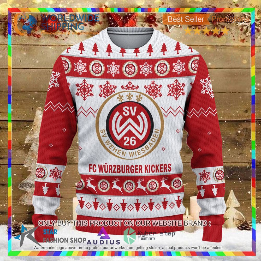 wehen wiesbaden white red ugly christmas sweater 2 73499