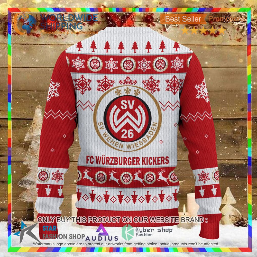 Wehen Wiesbaden white red Ugly Christmas Sweater 3 wehen wiesbaden white red ugly christmas sweater 3 8203
