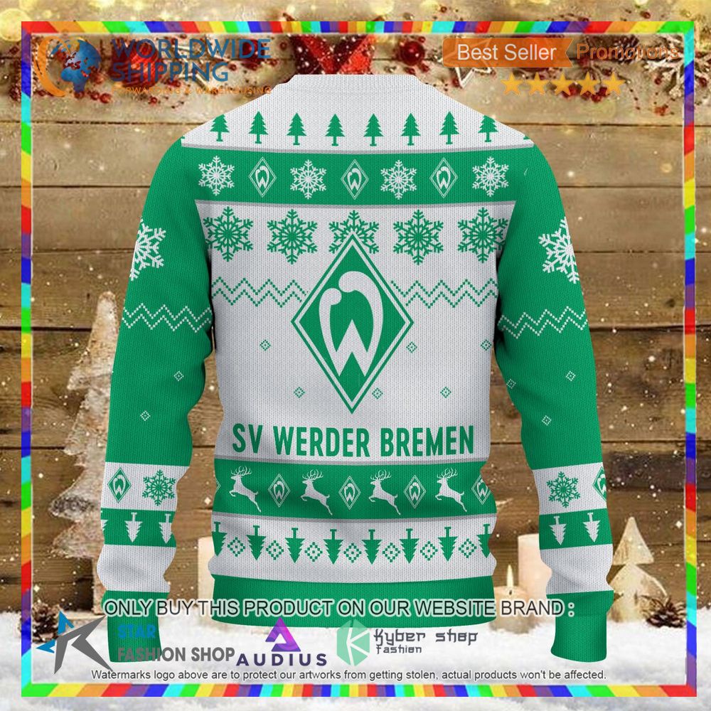 Werder Bremen white green Ugly Christmas Sweater 3 werder bremen white green ugly christmas sweater 3 61285