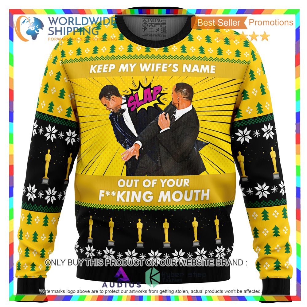 will smith slap meme ugly christmas sweater 1 90195