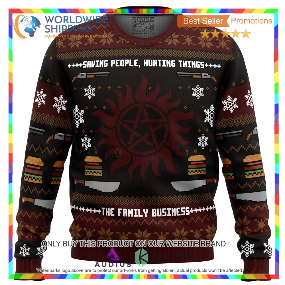 winchester christmas supernatural ugly christmas sweater 1 13085