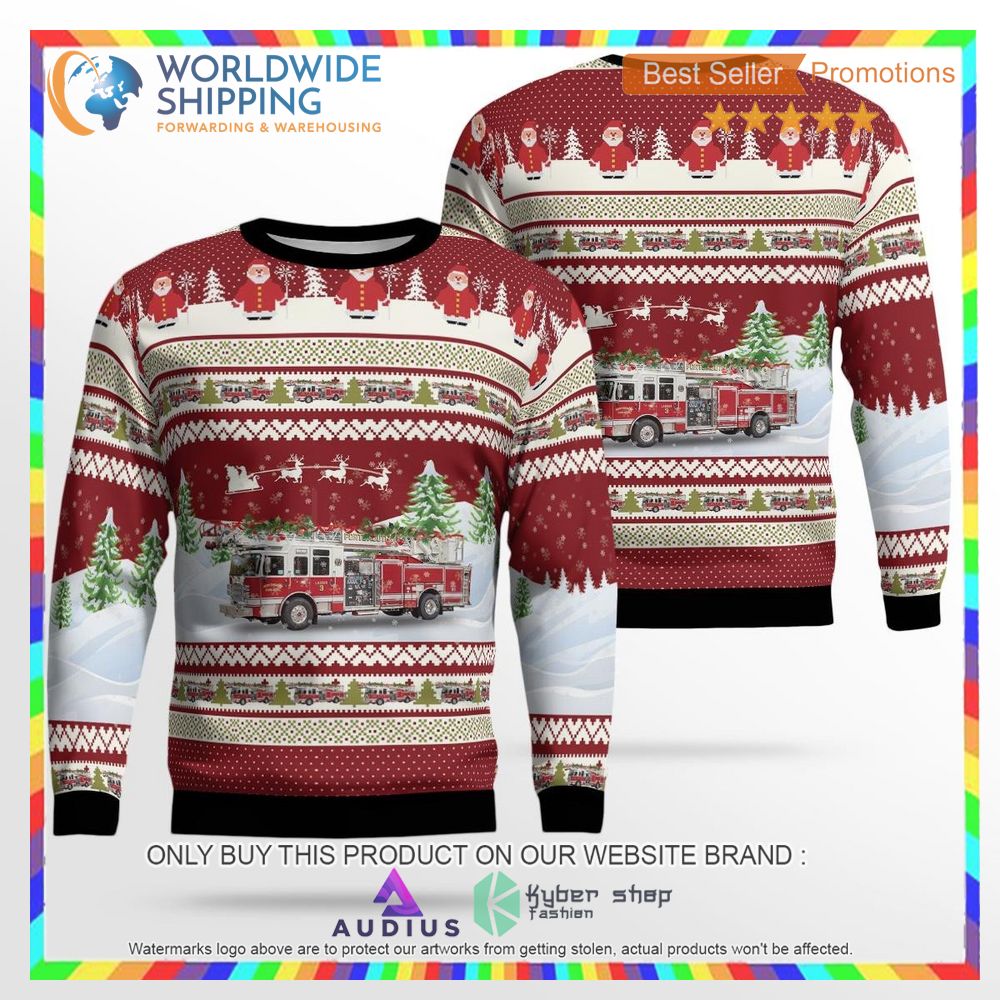 windsor locks connecticut bradley international airport fire department ugly christmas sweater 1 57905