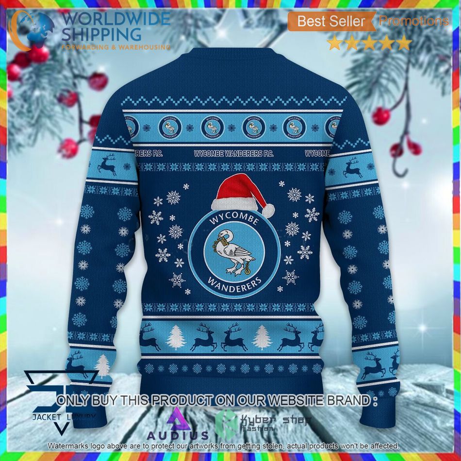 Wycombe Wanderers F.C EFL Ugly Christmas Sweater 3 wycombe wanderers f c efl ugly christmas sweater 3 29025