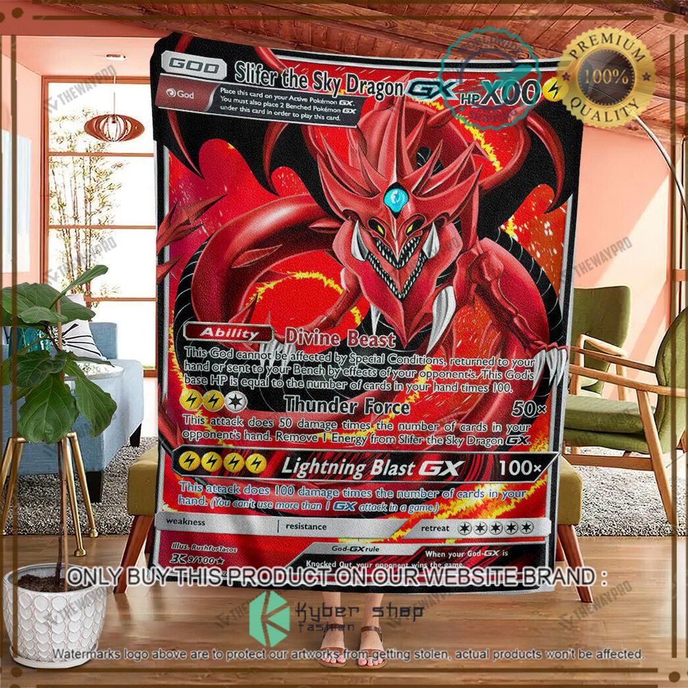 ygo slifer the sky dragon gx custom pokemon soft blanket 2 66331