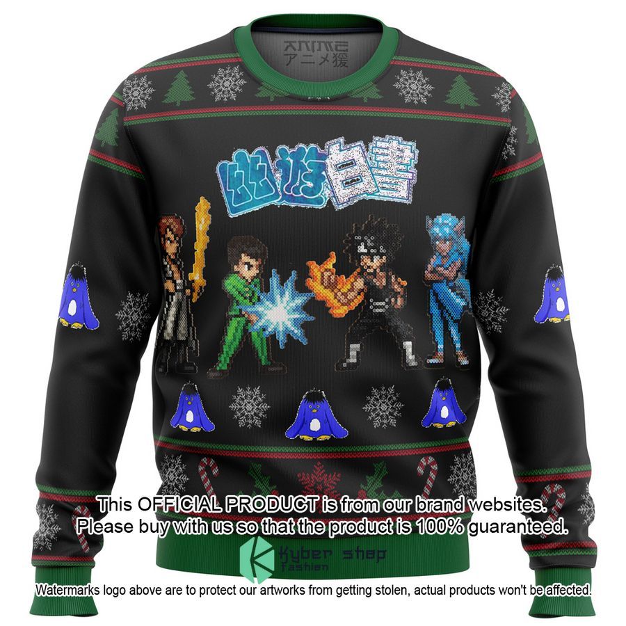 YU YU HAKUSHO Ghost Fighter Characters Christmas Sweater word1