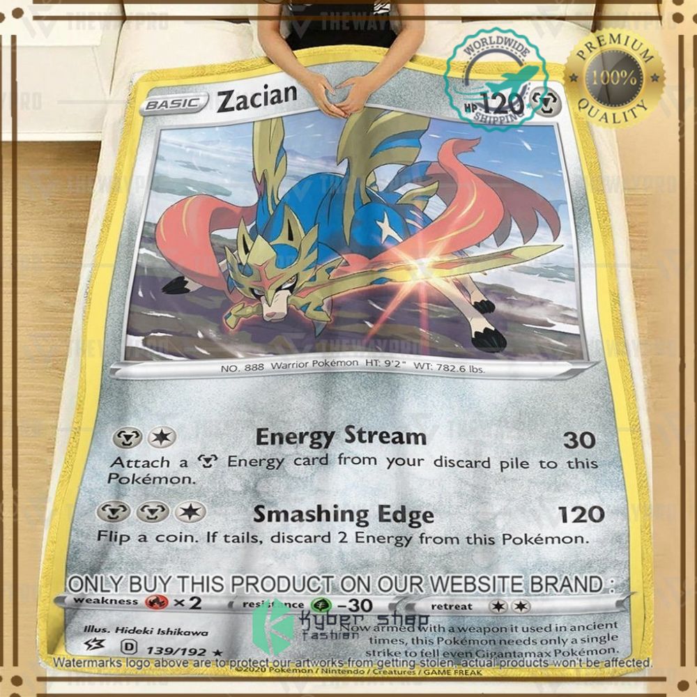 zacian rebel clash custom pokemon soft blanket 2 44560