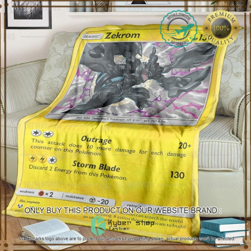 zekrom shining legends custom pokemon soft blanket 1 4650