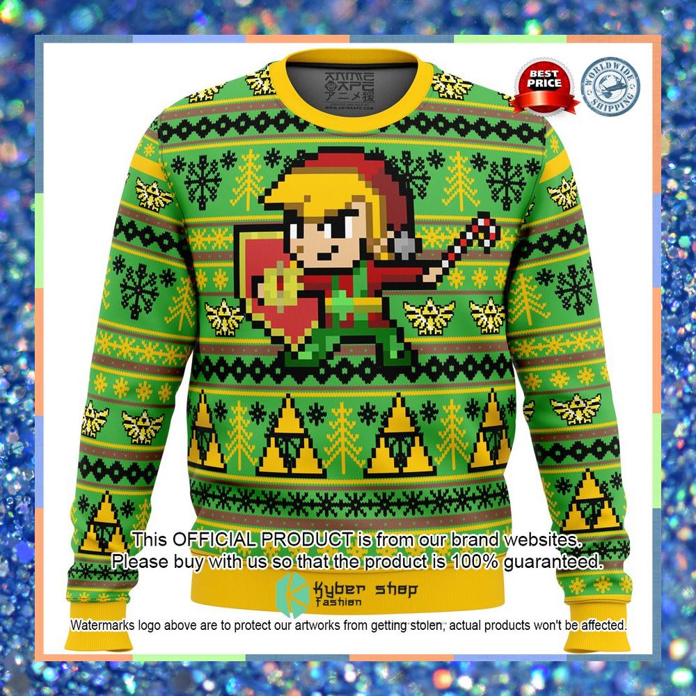 Zelda Holiday Link Christmas Sweater 3 Zelda Holiday Link Christmas Sweater word1