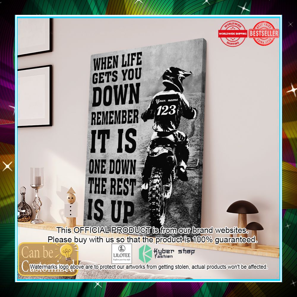 Personalized When Life Gets You Down Remember Its Only One Down And The Rest Is Up Motorbike Canvas word3