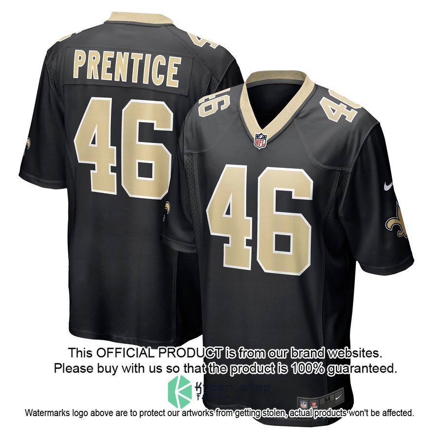 Adam Prentice New Orleans Saints Black Football Jersey 4 Adam Prentice New Orleans Saints Black Football Jersey word3