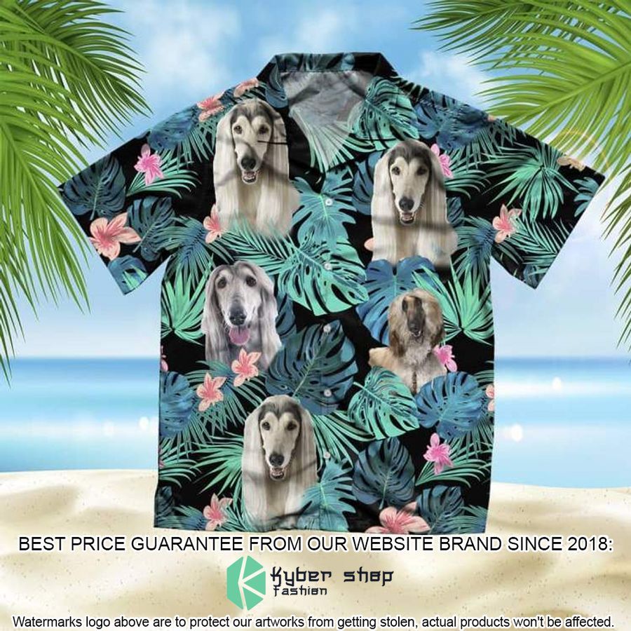 Afghan Hound Summer Leaves Hawaiian Shirt