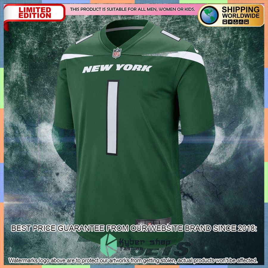 Ahmad Sauce Gardner New York Jets 2022 NFL Draft First Round Pick Gotham Green Football Jersey 5 Ahmad Sauce Gardner New York Jets 2022 NFL Draft First Round Pick Gotham Green Football Jersey word1