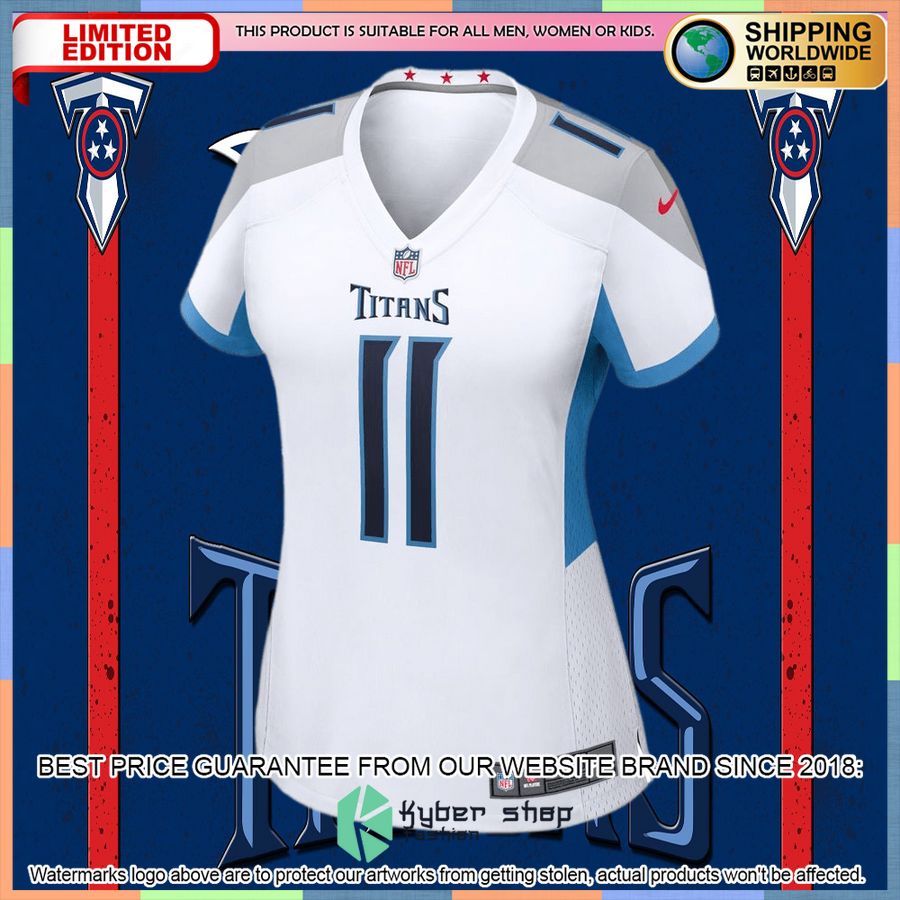 AJ Brown Tennessee Titans Women's White Football Jersey 5 AJ Brown Tennessee Titans Women's White Football Jersey word3